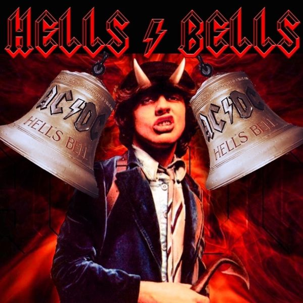 AC/DC Hell's Bells Skull Patch - Embroidered Sew-On - Rock Band Logo